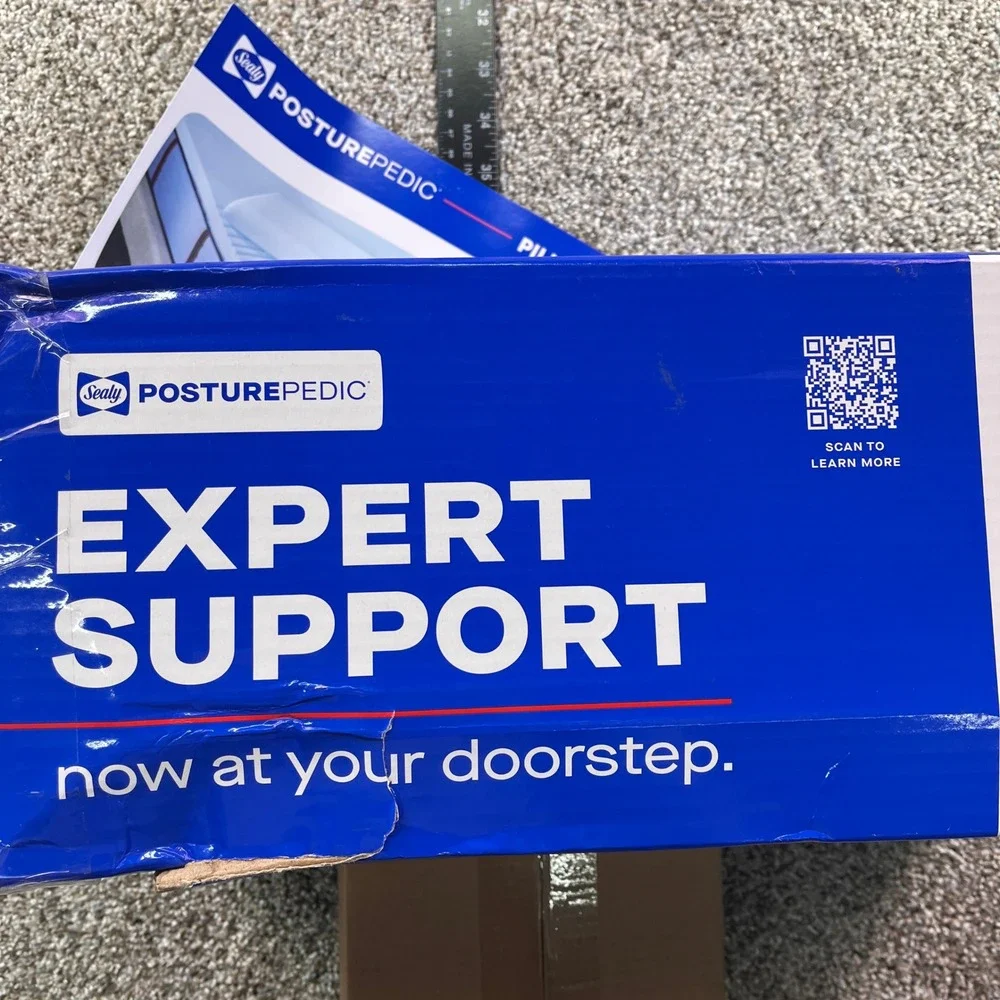 Sealy Posturepedic Expert Support Pillow Unisex Q Blue NEW Memory Foam